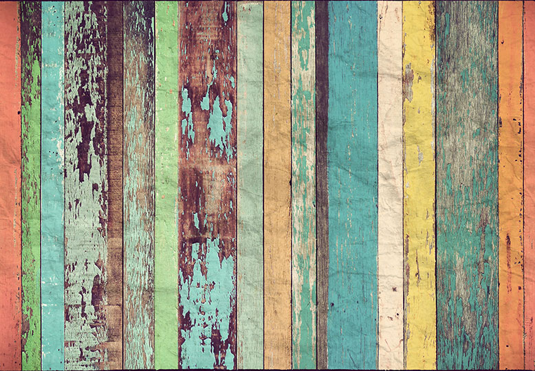 Fotomural Colored Wooden 