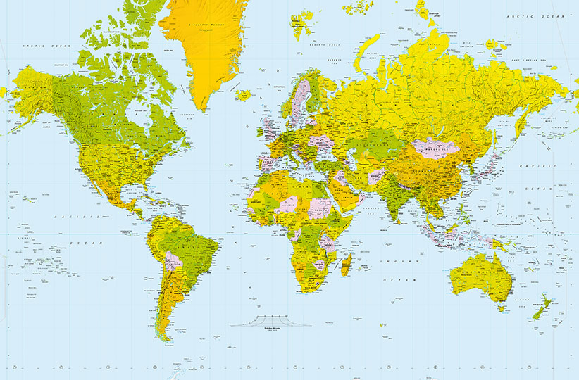 Fotomural Map of the World